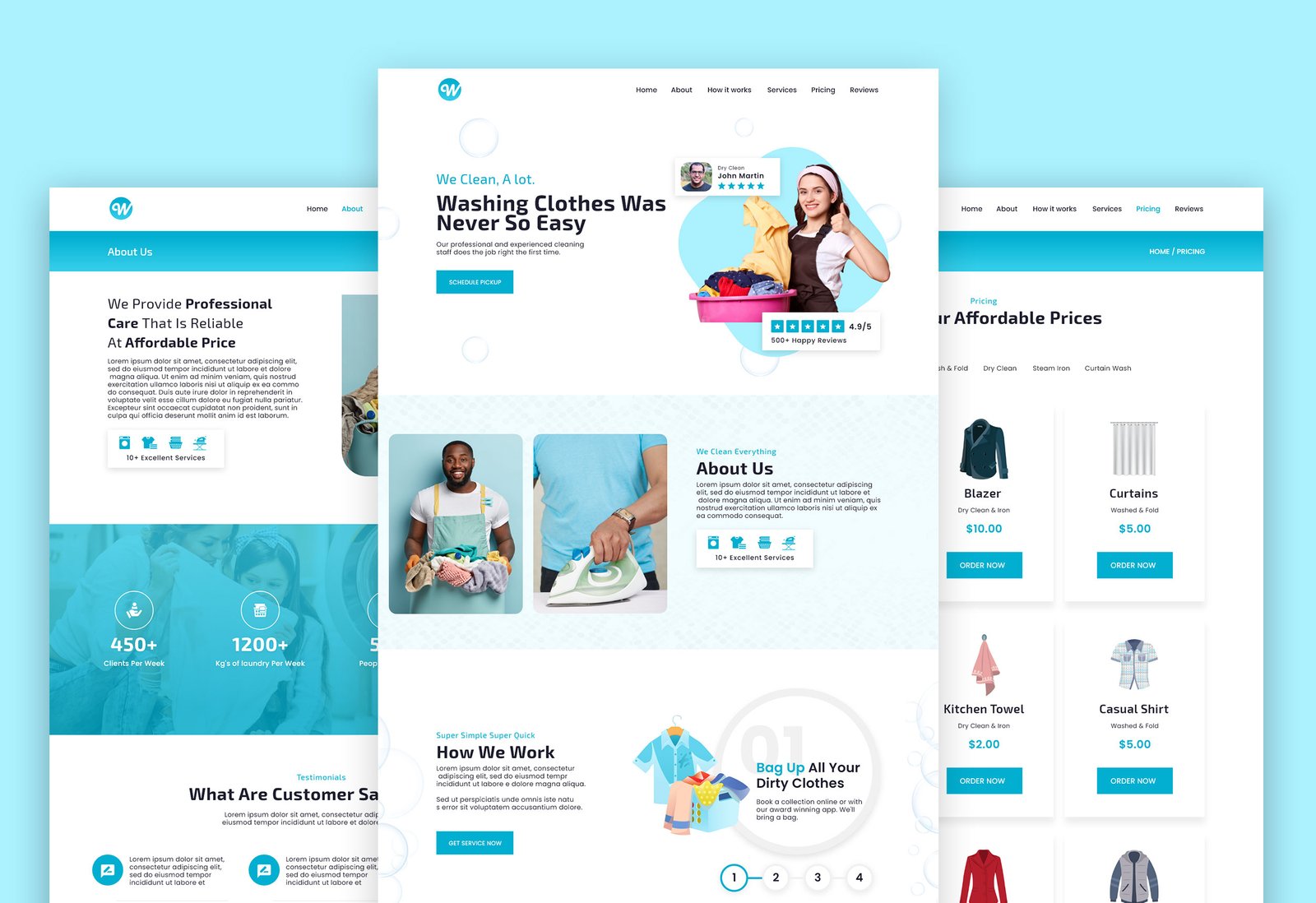 Laundry website template HTML